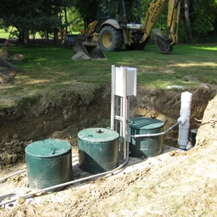 septic tank installed in back yard